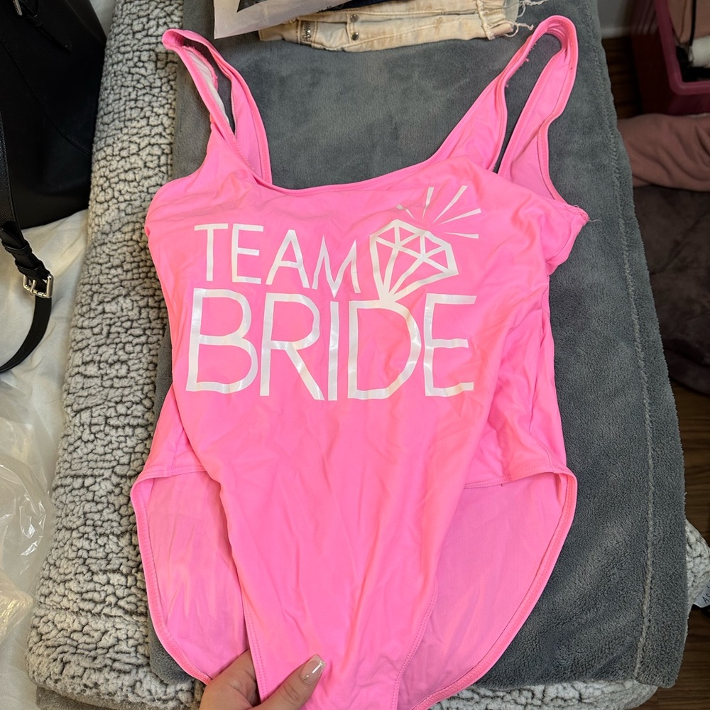 Team bride one piece bathing suit